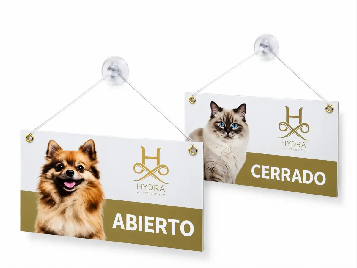 PLACA ABIERTO/CERRADO PERSONALIZADA PVC